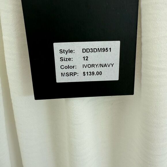 DKNY Ivory and Midnight Blue Maxi Dress - Picture 3 of 4